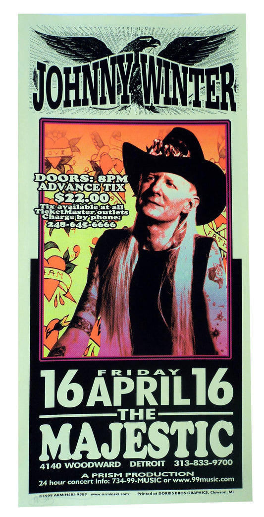 Mark Arminski - 1999 - Johnny Winter Concert Poster