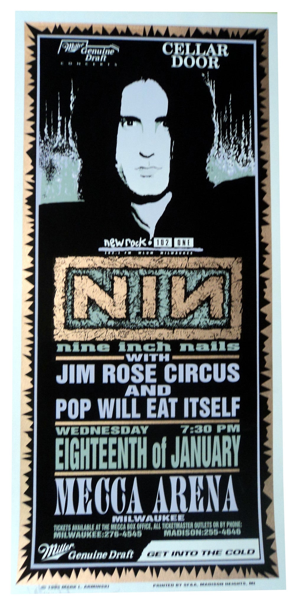 Mark Arminski - 1995 - Nine Inch Nails Concert Poster