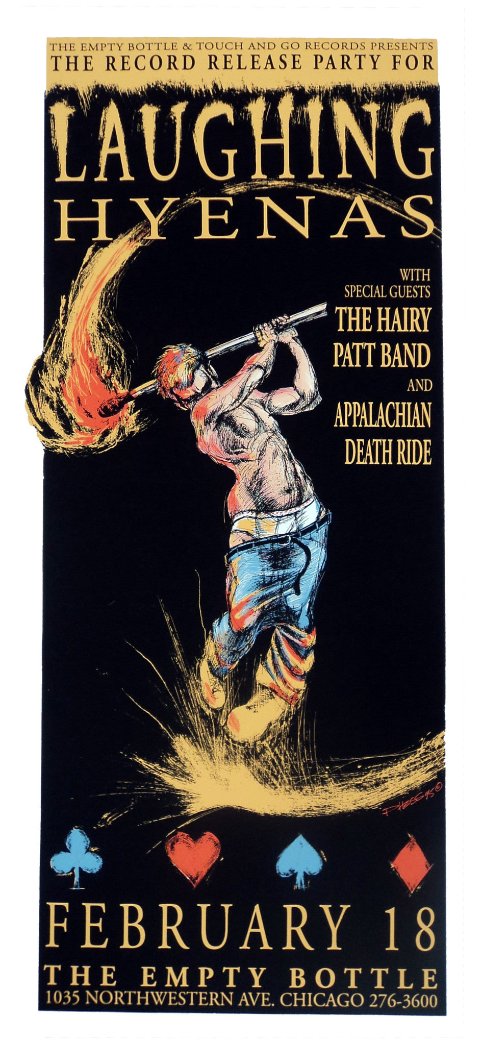 Derek Hess - 1995 - Laughing Hyenas Concert Poster