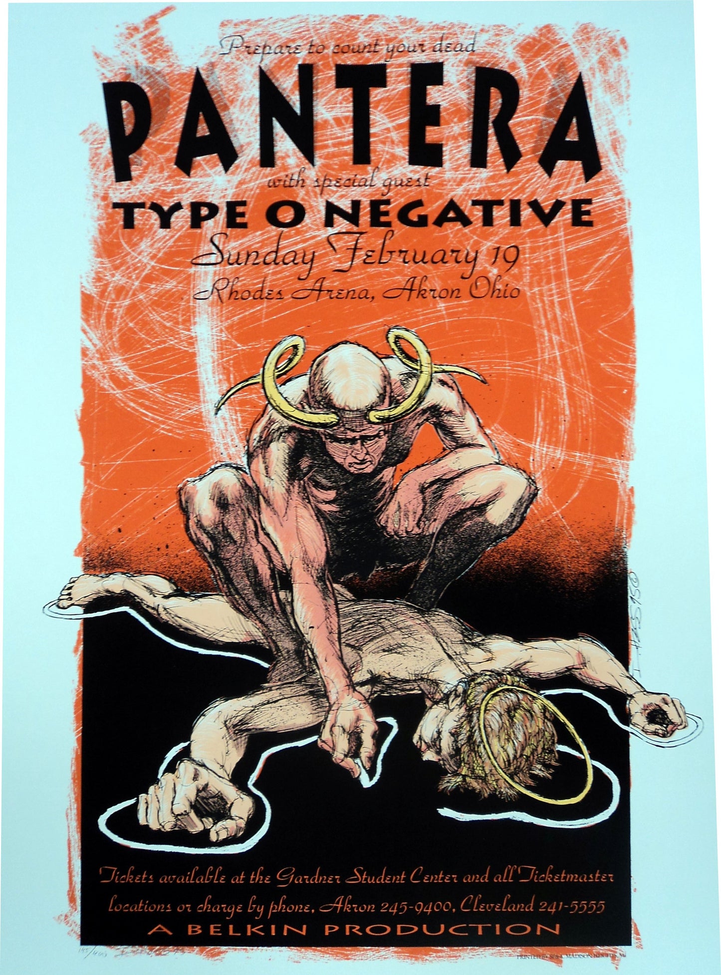 Derek Hess - 1995 - Pantera Concert Poster