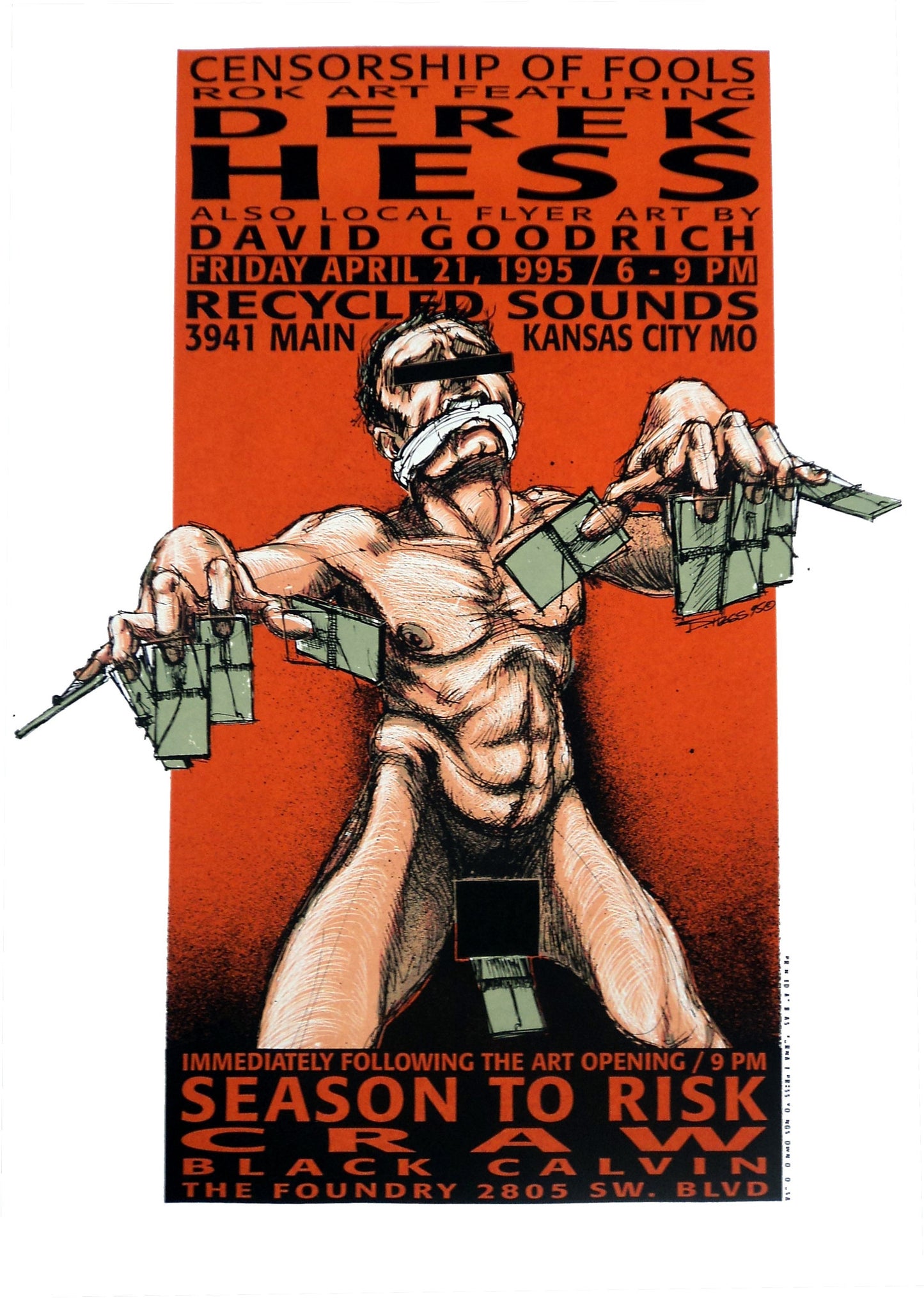 Derek Hess - 1995 - Censorship of Fools Poster