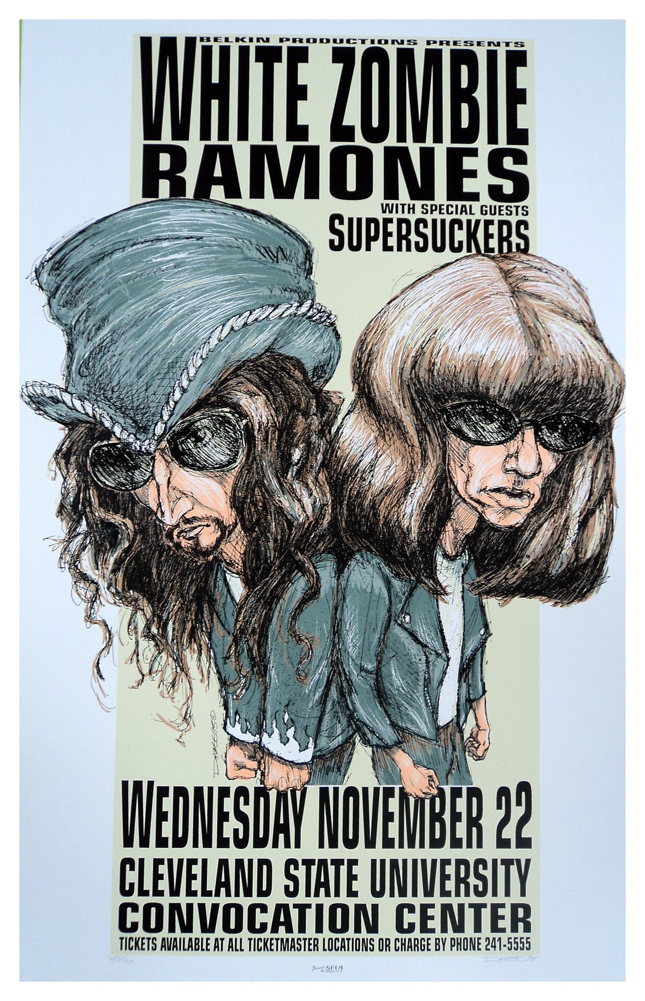 Derek Hess - 1995 - White Zombie/Ramones Poster