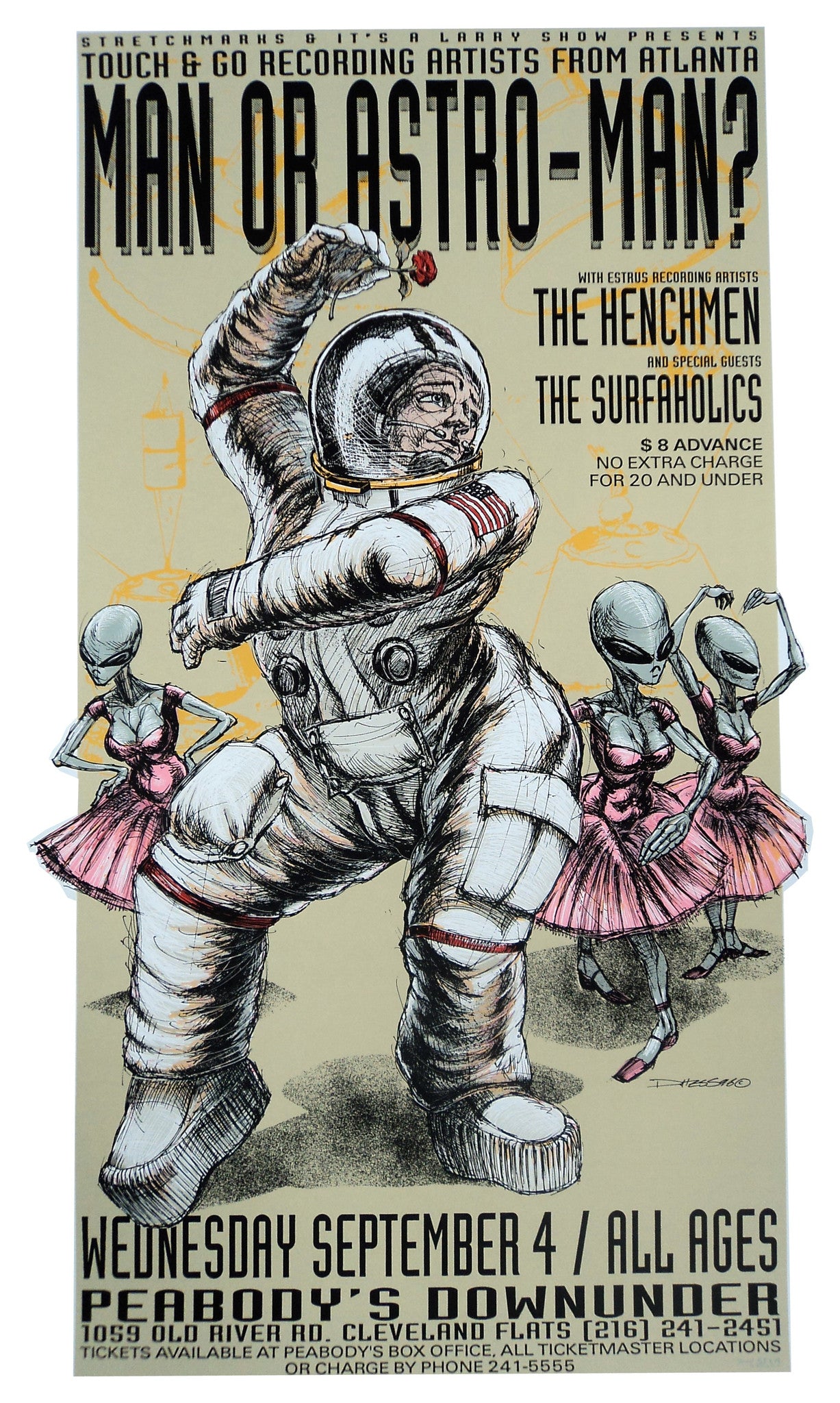 Derek Hess - 1996 - Man or Astroman Poster