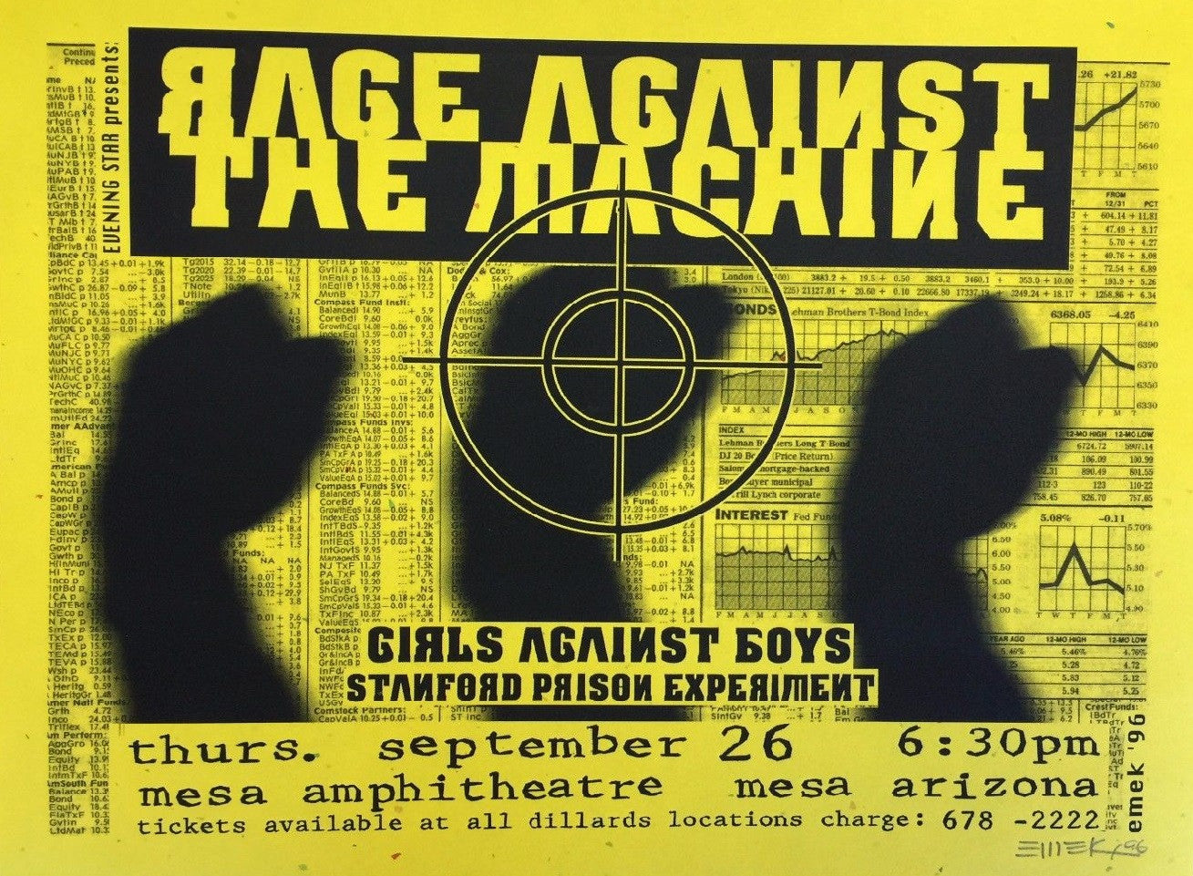 Emek - 1996 - Rage Against the Machine Yellow Handbill