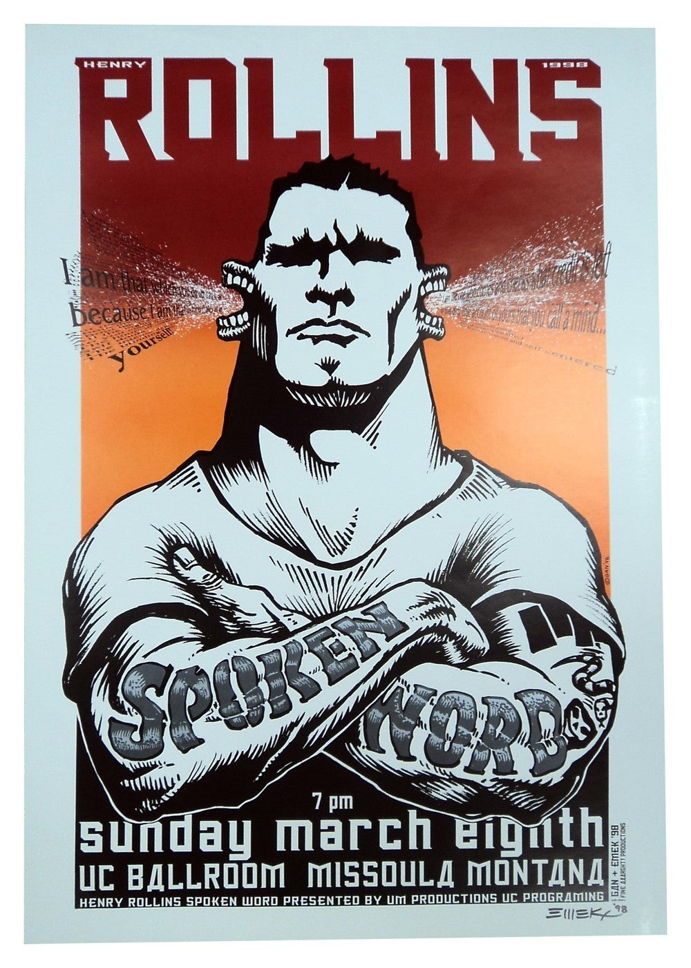 Emek - 1998 - Henry Rollins Concert Poster