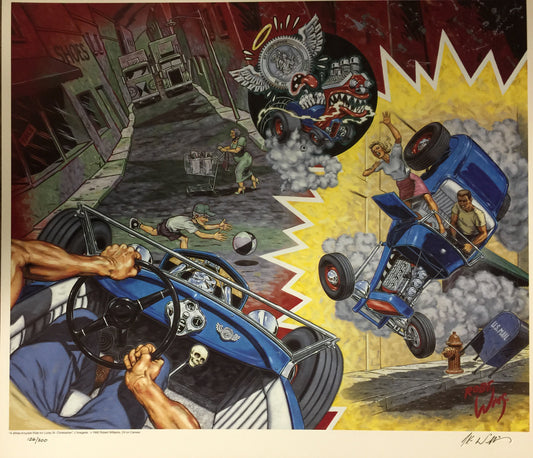 Robert Williams - 1992 - A White Knuckle Ride for Lucky St. Christopher Print (Signed/Numbered)