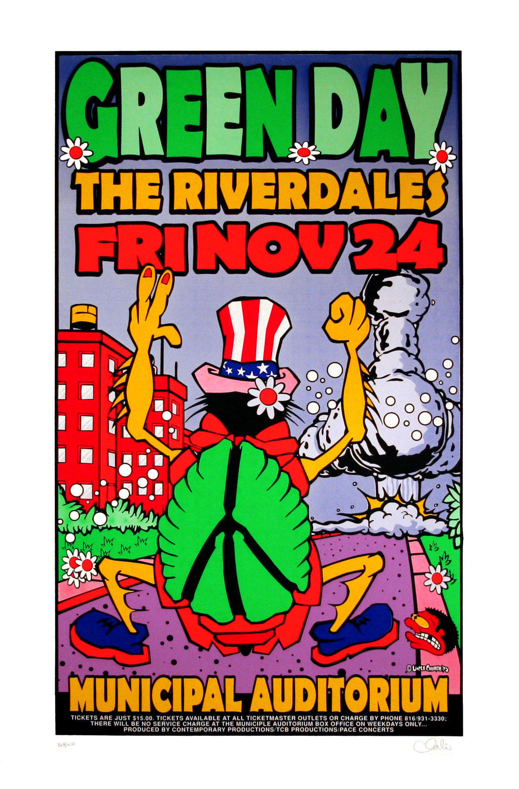 Uncle Charlie - 1995 - Green Day Concert Poster