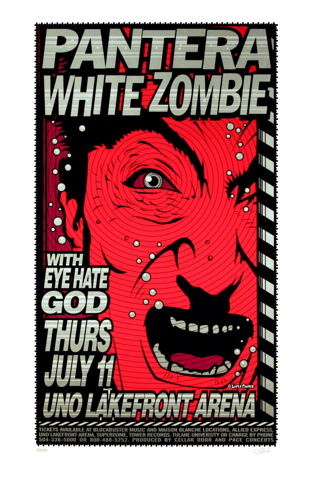 Uncle Charlie - 1996 - Pantera / White Zombie Concert Poster