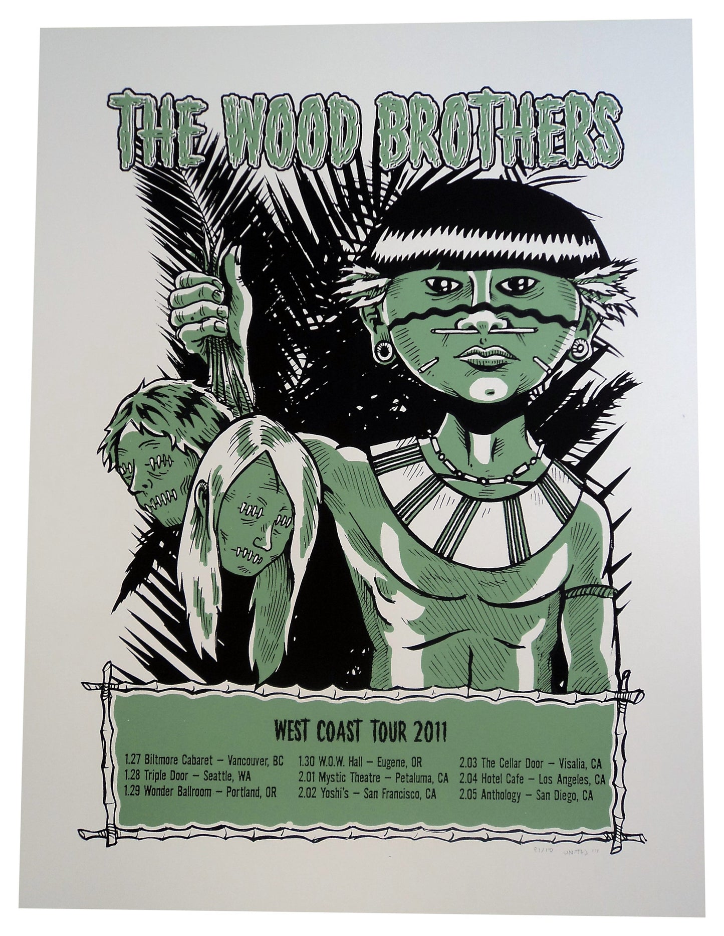 Lonny Unitus - 2011 - The Wood Brothers West Coast Tour Concert Poster