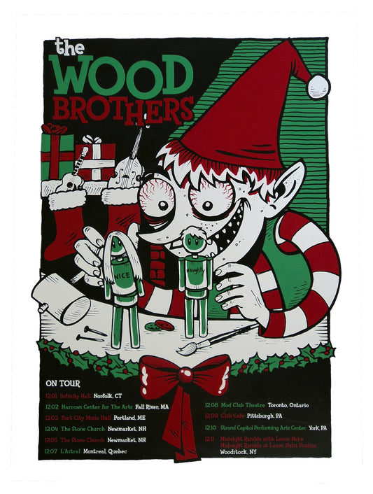 Lonny Unitus - 2010 - The Wood Brothers December Tour Concert Poster
