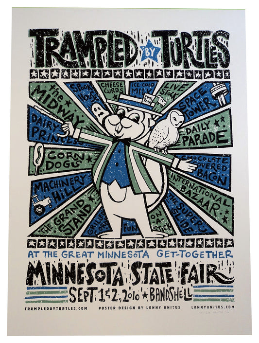 Lonny Unitus - 2010 - Trampled By Turtles, MN State Fair Concert Poster