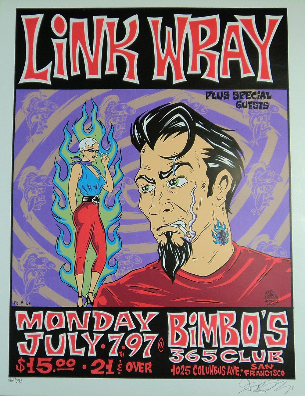 Alan Forbes - 1997 - Link Wray Concert Poster