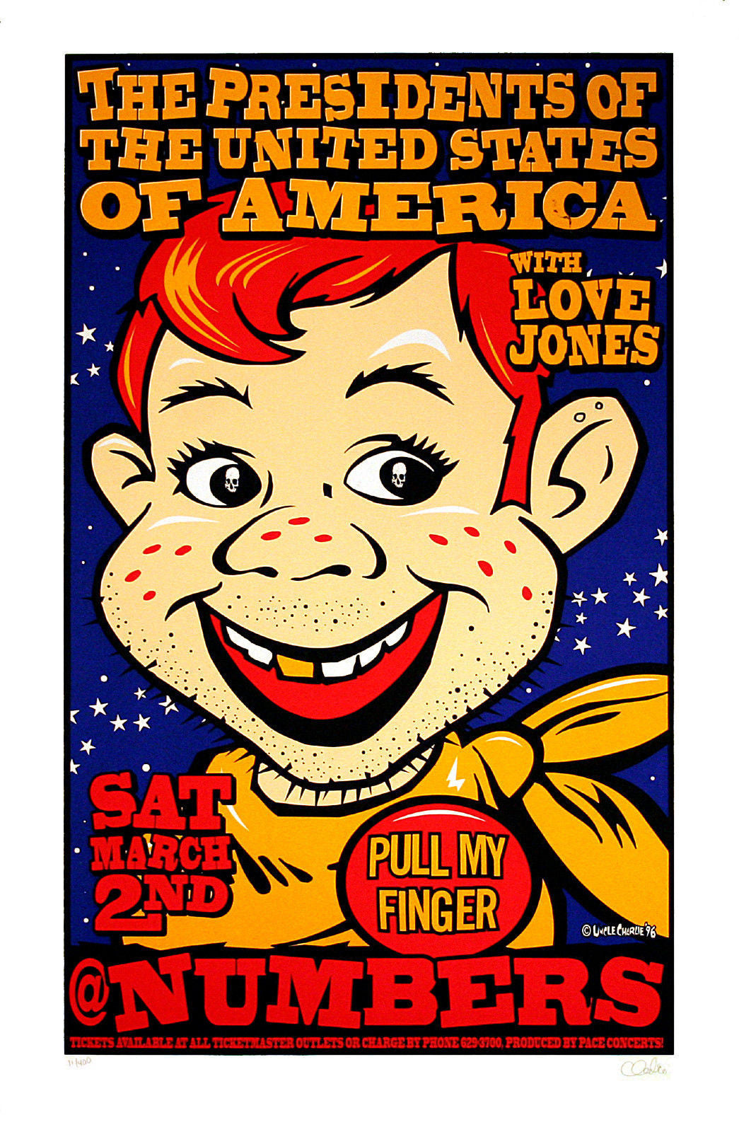 Uncle Charlie - 1996 - Presidents of the USA Concert Poster