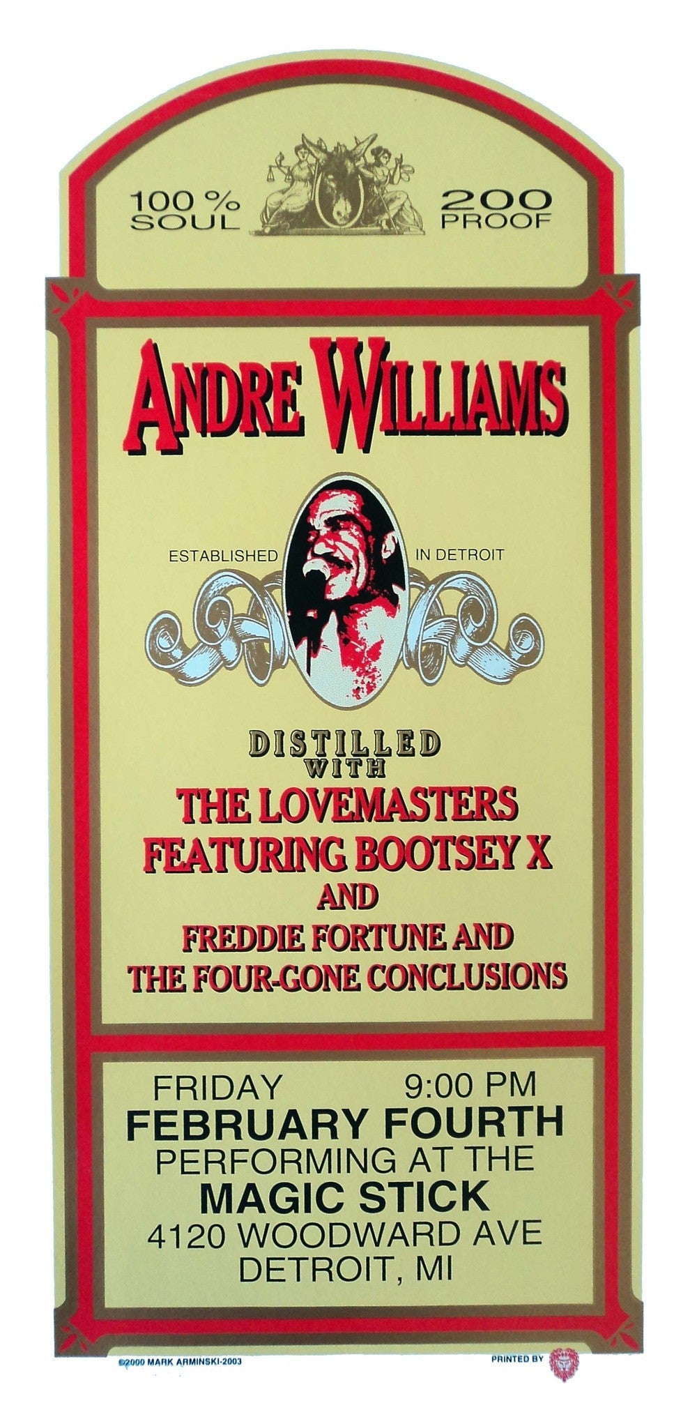 Mark Arminski - 2000 - Andre Williams Concert Poster