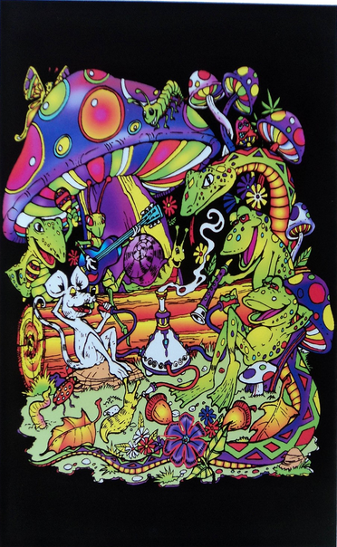 Felt Black Light Poster - "Hookah Party"