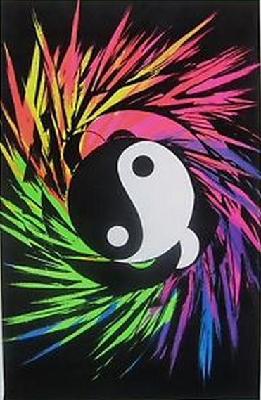Felt Black Light Poster - 1995 - Yin Yang