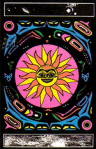 Felt Black Light Poster - 1994 - Tribal Sun