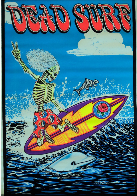 Felt Black Light Poster - "Dead Surf" (Grateful Dead)
