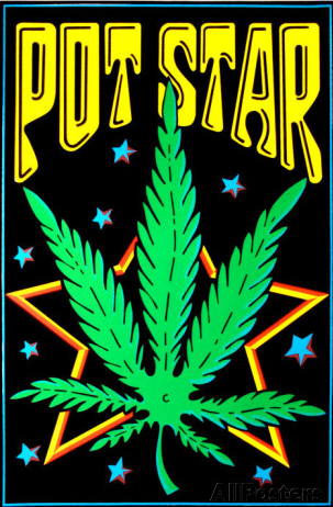 Felt Black Light Poster - "Pot Star"