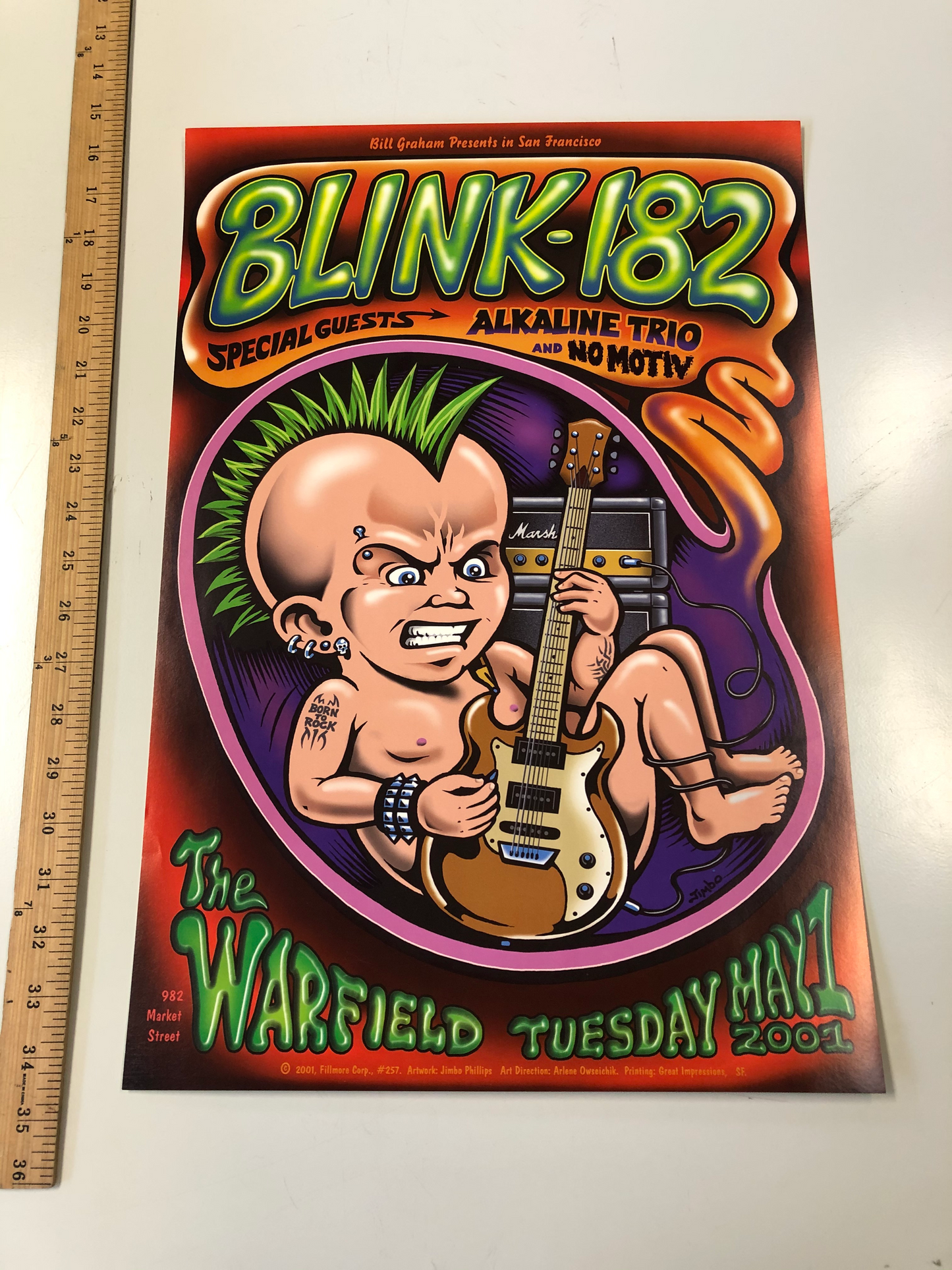 Blink 182 w/ Alkaline Trio No Motiv Warfield 2001 Poster