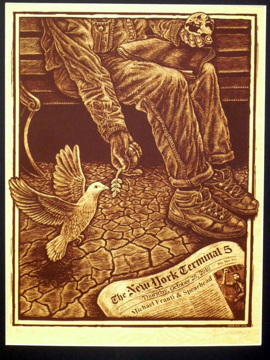 Emek - 2010 - Michael Franti Concert Poster (Wood Edition)