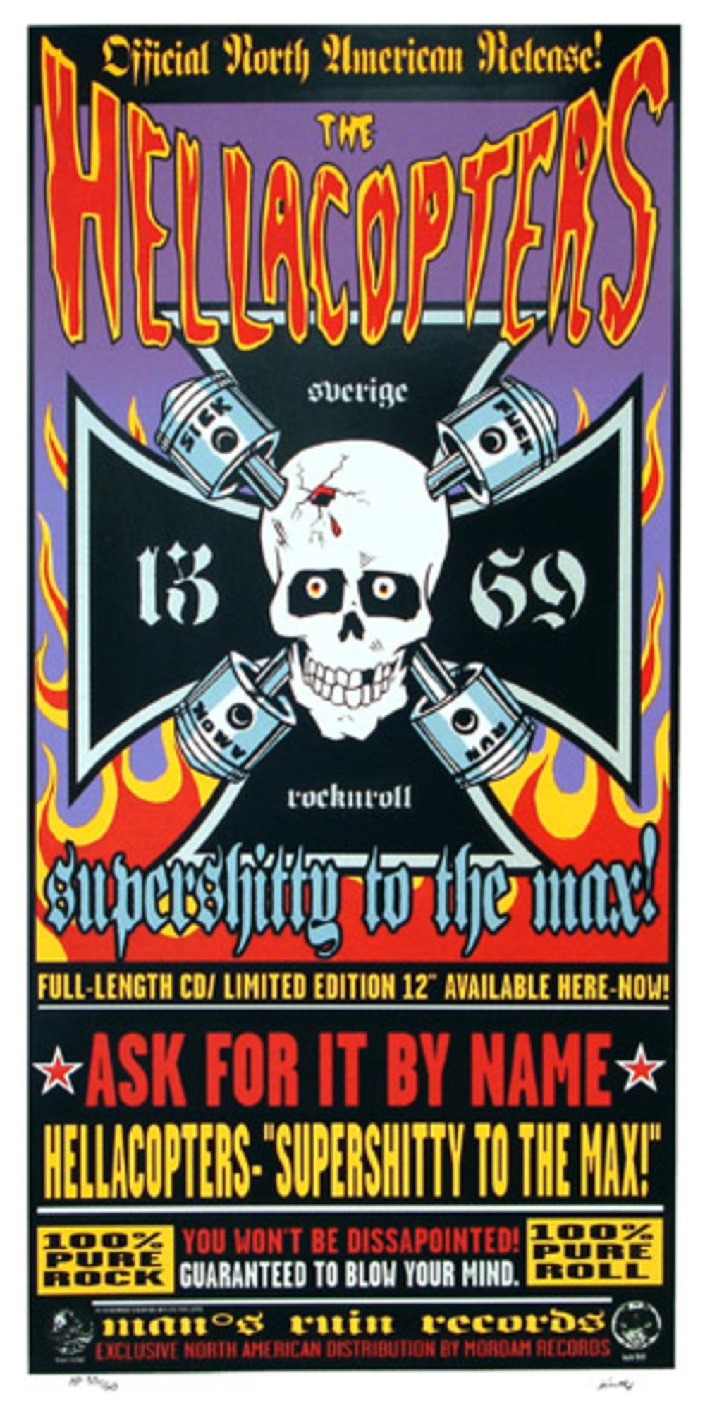 Frank Kozik - 1998 - Hellacopters Concert Poster