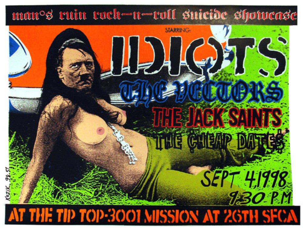 Frank Kozik - 1998 - Idiots Concert Poster