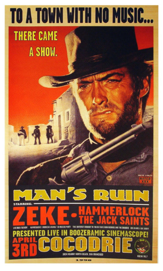 Frank Kozik - 1998 - Man's Ruin Zeke Concert Poster