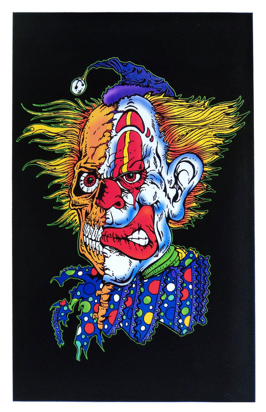 Felt Black Light Poster - 2001 - 2 Faced Clown