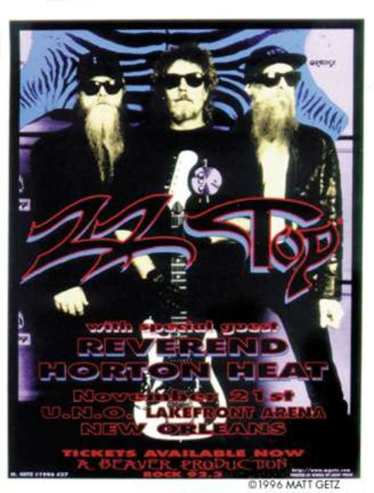 Matt Getz - 1996 - ZZ Top Concert Poster