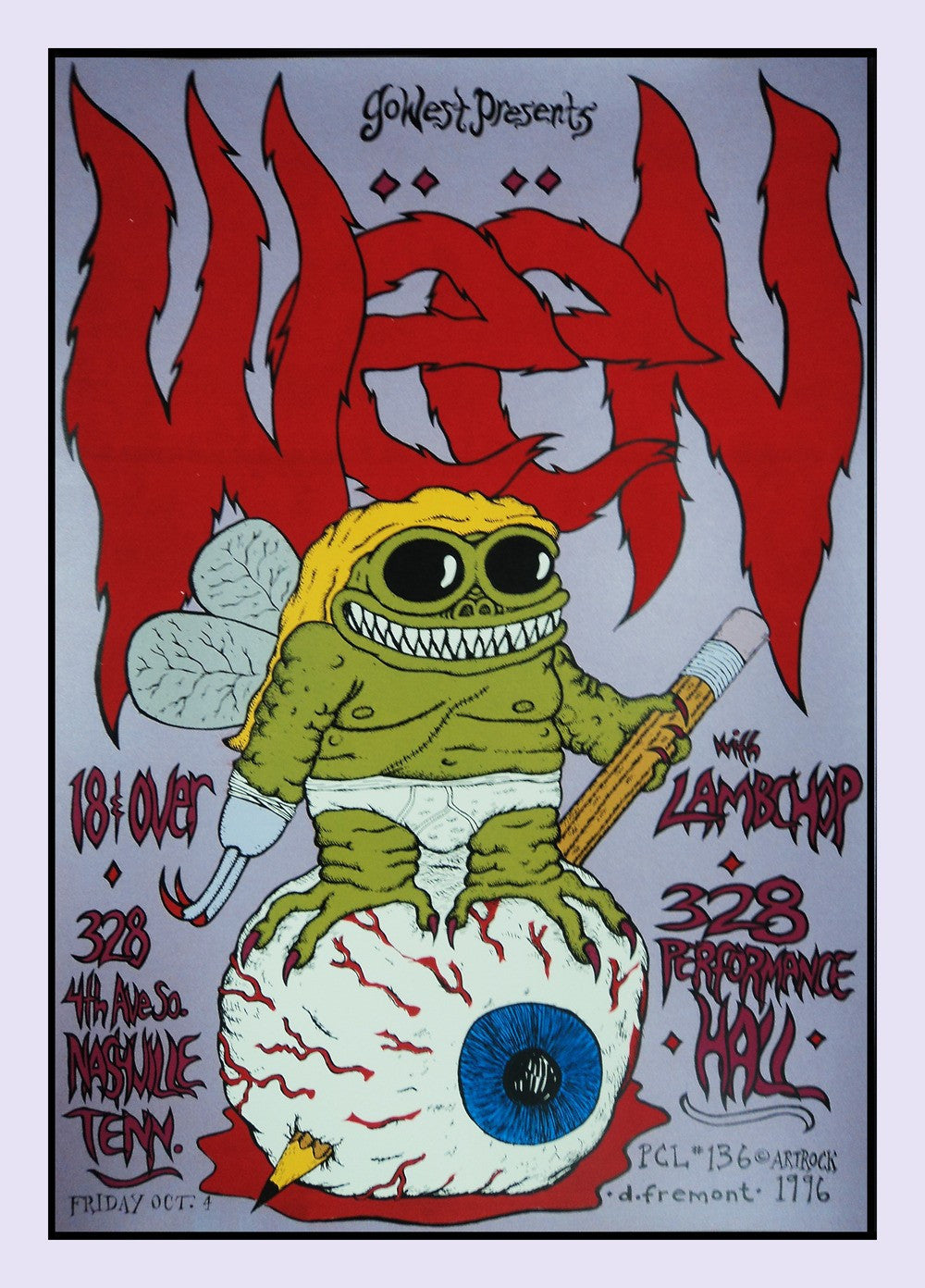 David Fremont - 1996 - Ween Concert Poster