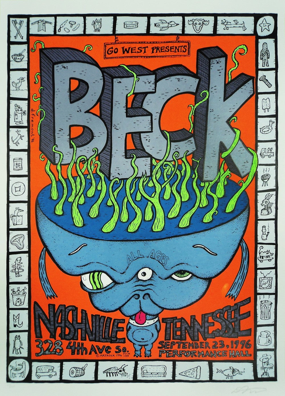 David Fremont - 1996 - Beck Concert Poster