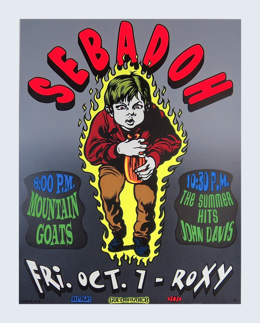 TAZ - 1994 - Sebadoh Concert Poster