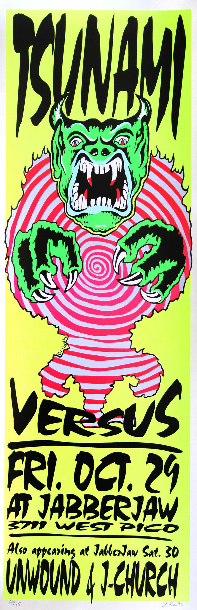 Lindsey Kuhn - 1993 - Tsunami Concert Poster