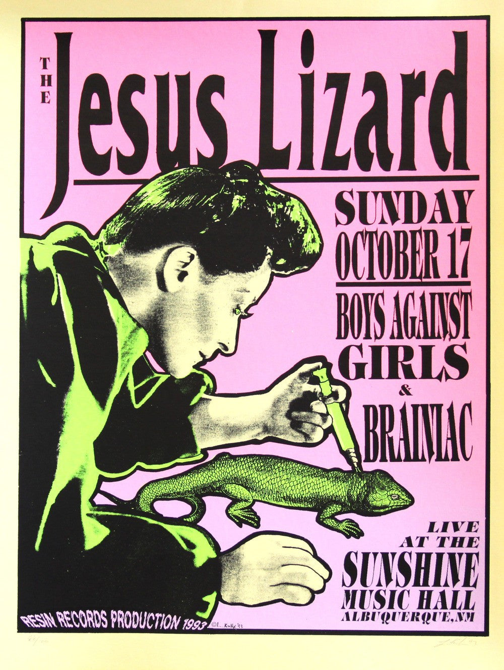 Lindsey Kuhn - 1993 - Jesus Lizard Concert Poster