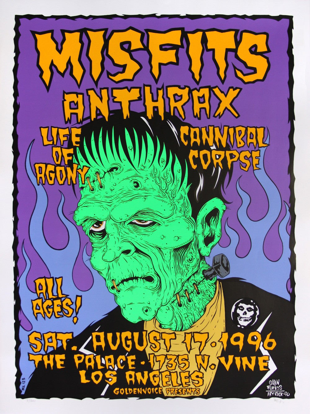 Alan Forbes - 1996 - Misfits / Anthrax Concert Poster