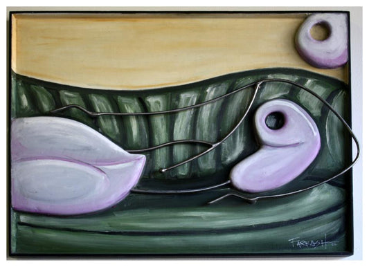 Ken Farkash - 2011 - Purple Reclining Nude On Green Couch