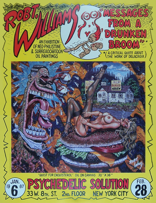 Robert Williams - Messages From a Drunken Broom - 1987 - Print