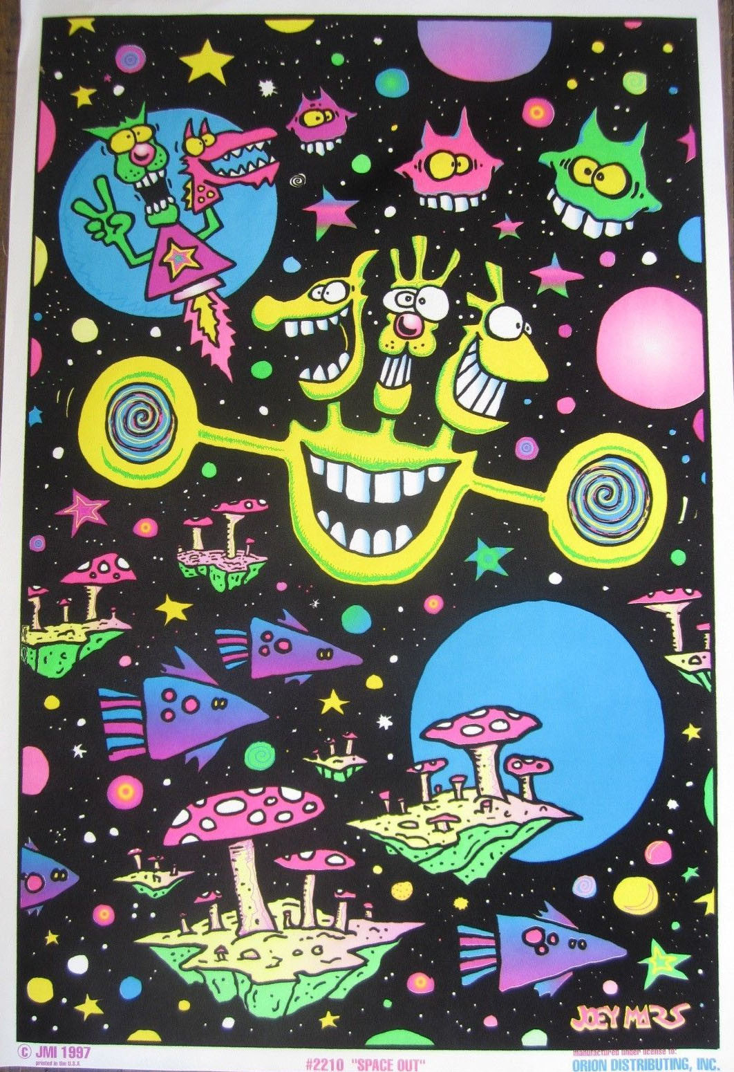 Felt Black Light Poster - 1997 - Joey Mars Space Out
